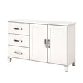 Meuble de rangement moderne en blanc avec tiroirs et portes