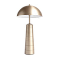 Lampe de table en métal doré avec abat-jour en dôme