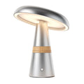 Lampe de table LED avec base en bambou et diffuseur en aluminium