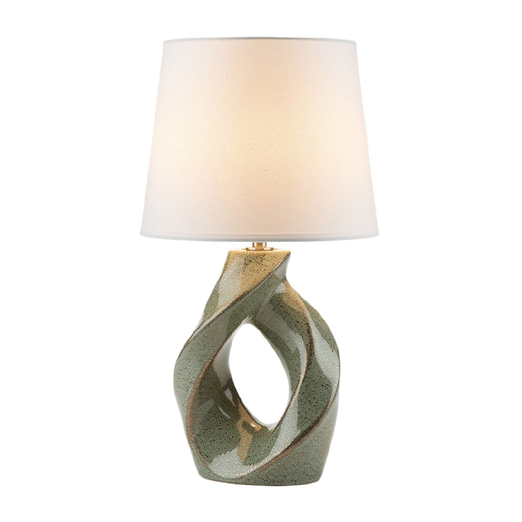 Lampe en céramique moderne avec abat-jour en tissu