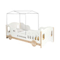 Lit pour enfant en bois avec baldaquin et roulettes
